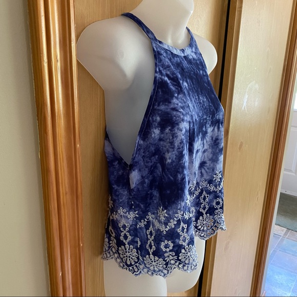 Kendall & Kylie • Blue Tie Dye Halter Neck Tank - Picture 12 of 12
